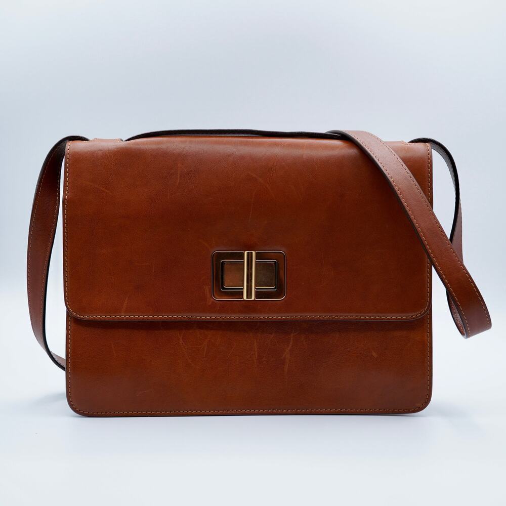 Chloe Mahogany Leather Louise Bag